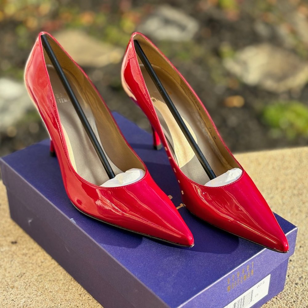 Bnib Stuart Weitzman Quasar Red Patent Sensual 3.… - image 5